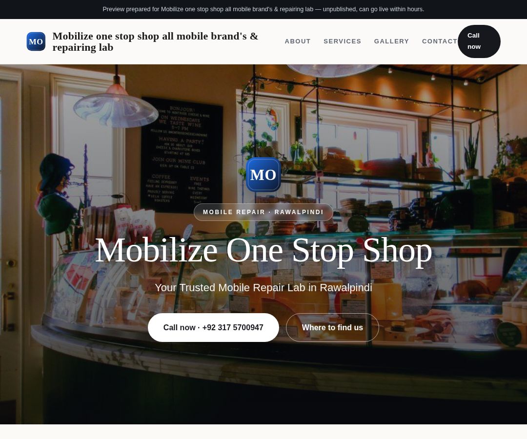 Mobilize one stop shop all mobile brand's & repairing lab