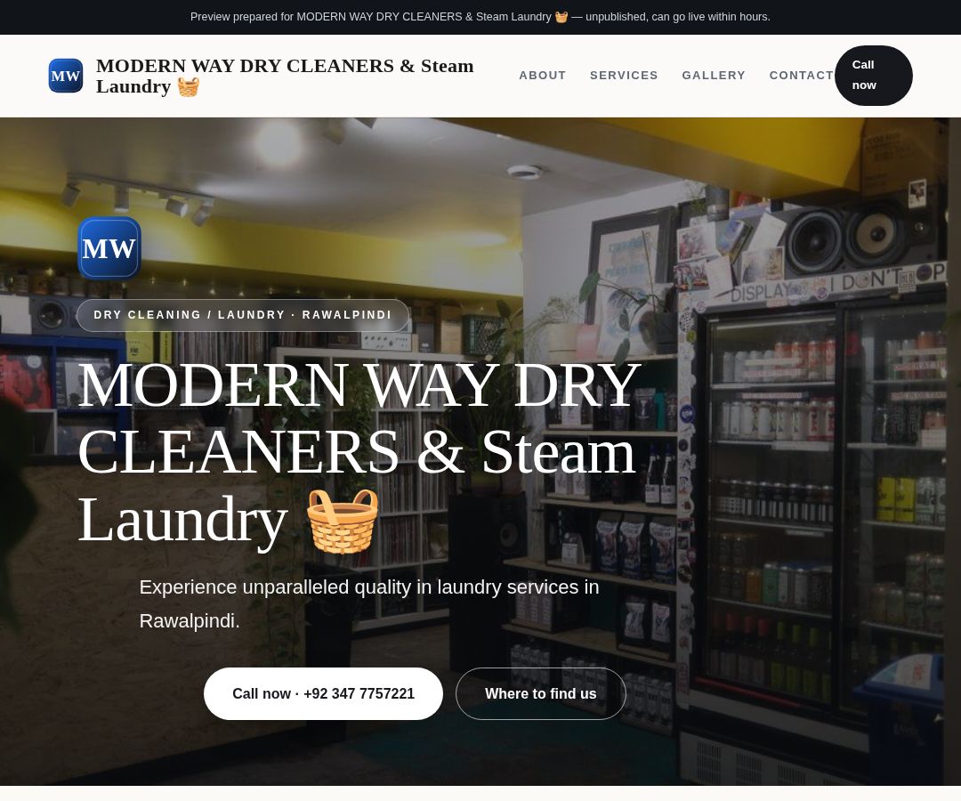 MODERN WAY DRY CLEANERS & Steam Laundry 🧺