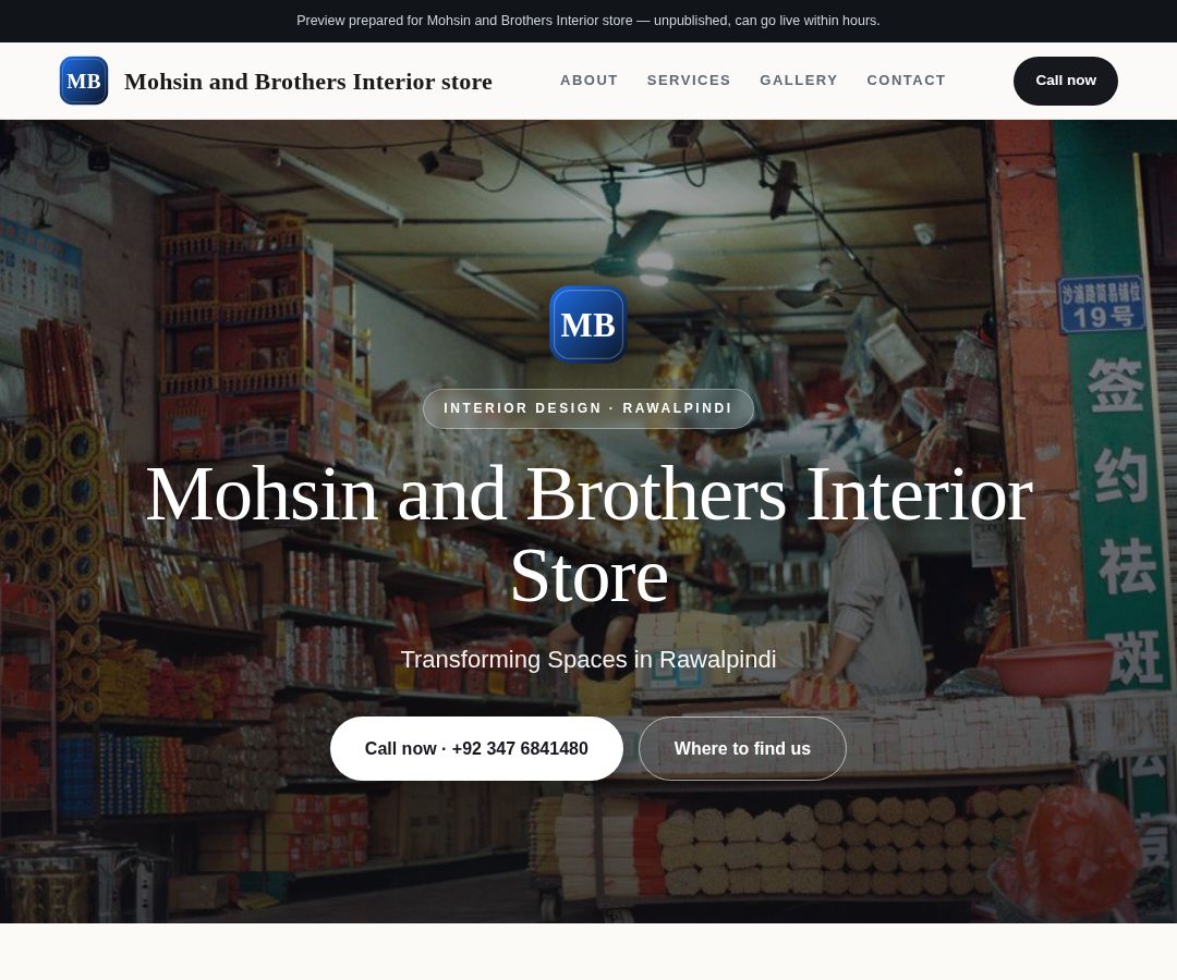 Mohsin and Brothers Interior store