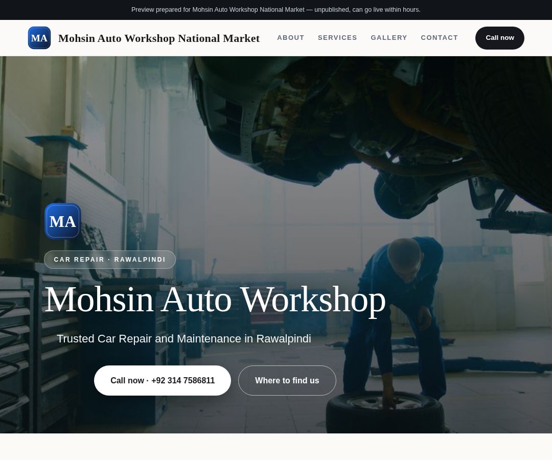 Mohsin Auto Workshop National Market