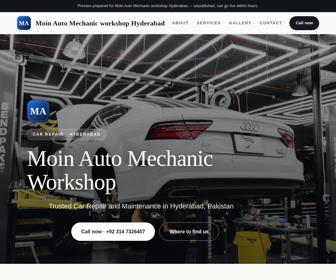 Moin Auto Mechanic workshop Hyderabad