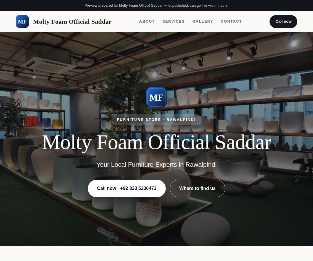Molty Foam Official Saddar