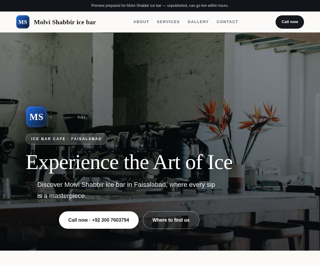 Molvi Shabbir ice bar