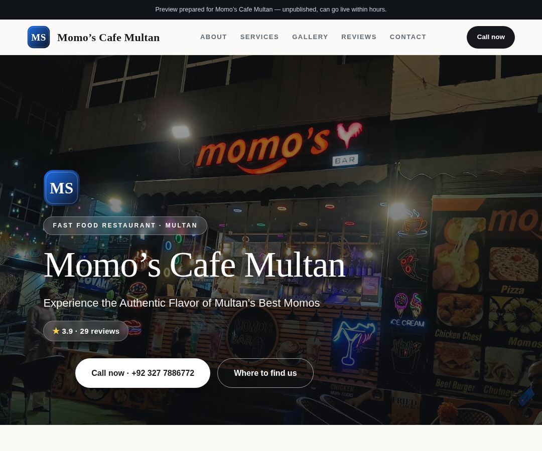 Momo’s Cafe Multan