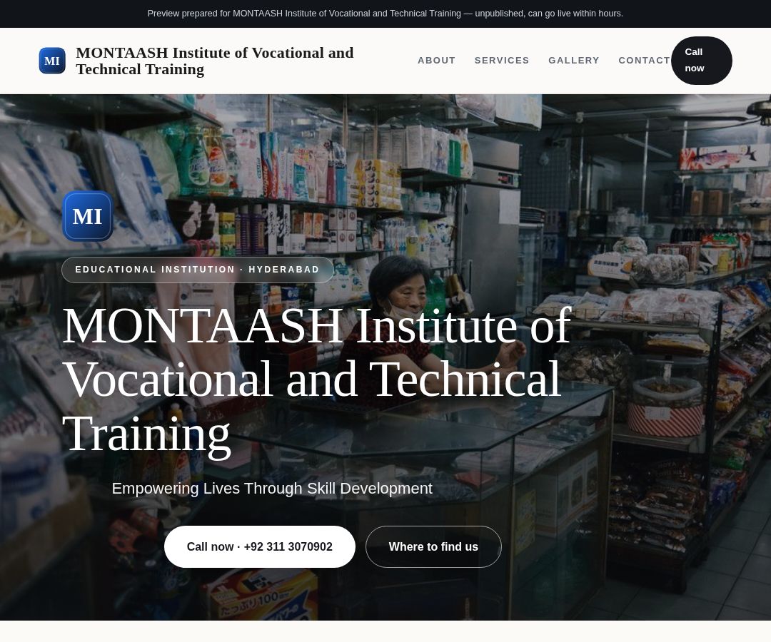 MONTAASH Institute of Vocational and Technical Training