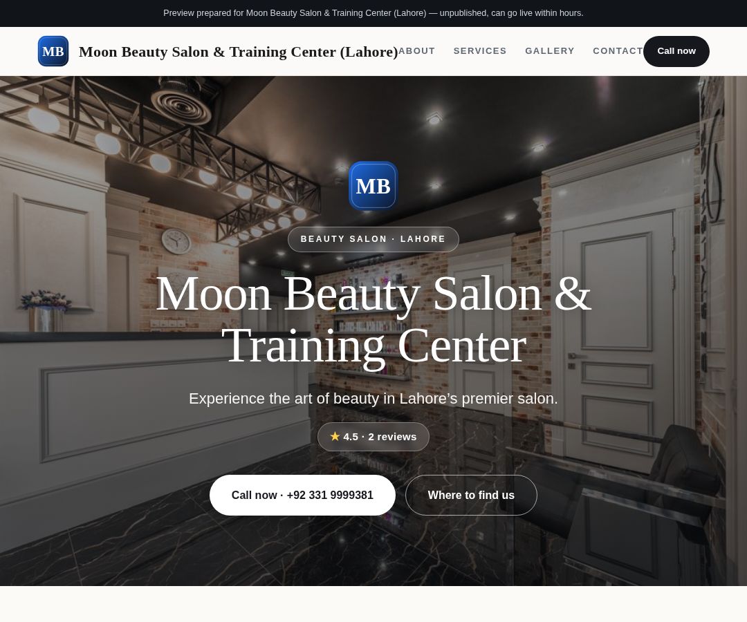 Moon Beauty Salon & Training Center (Lahore)
