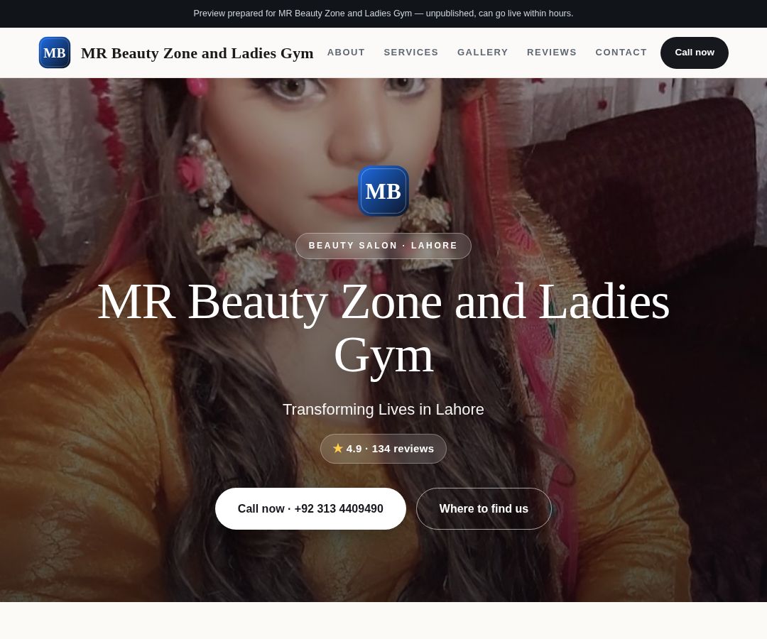MR Beauty Zone and Ladies Gym