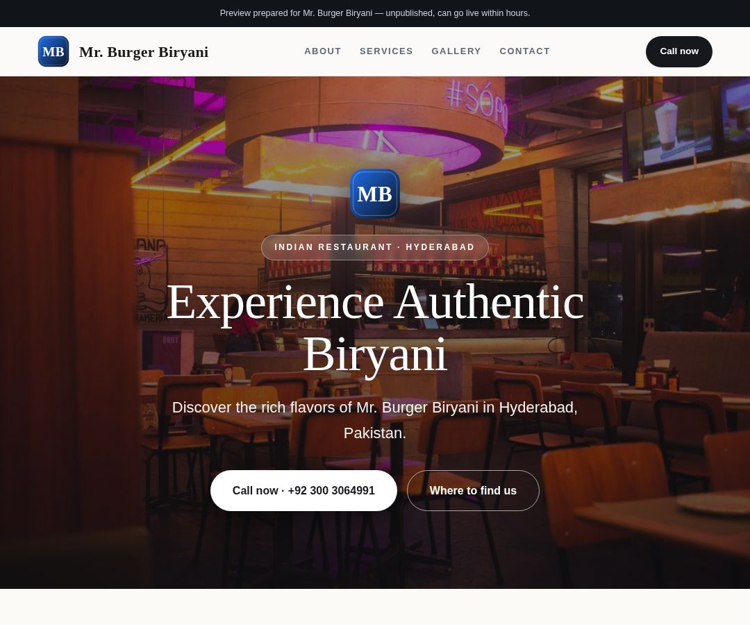 Mr. Burger Biryani