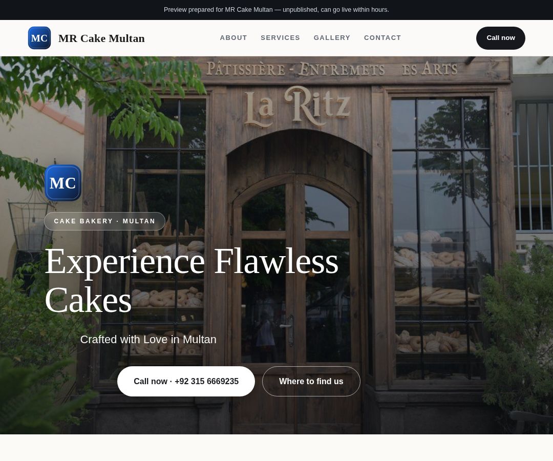 MR Cake Multan