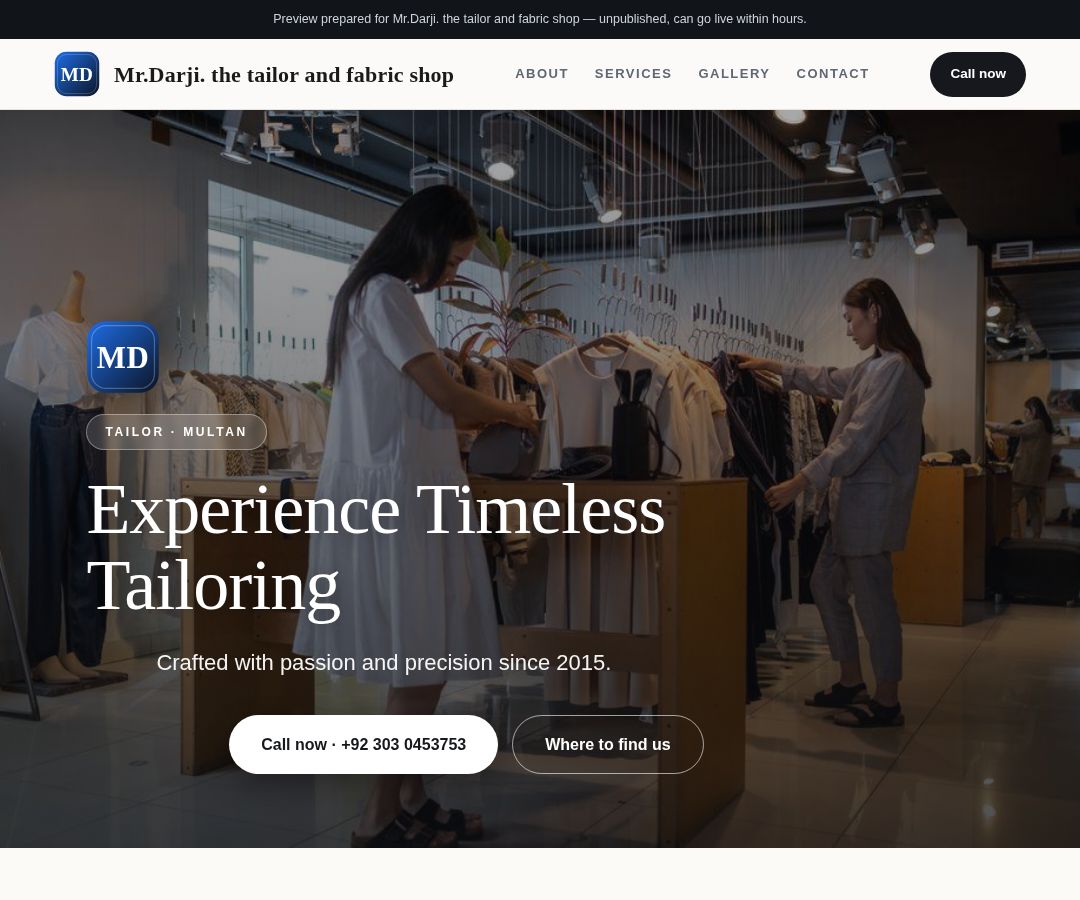Mr.Darji. the tailor and fabric shop