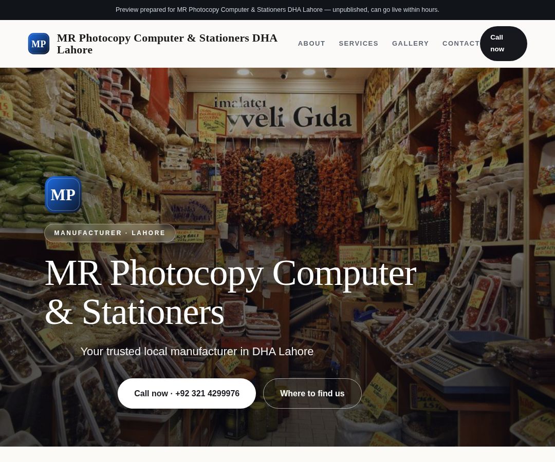 MR Photocopy Computer & Stationers DHA Lahore
