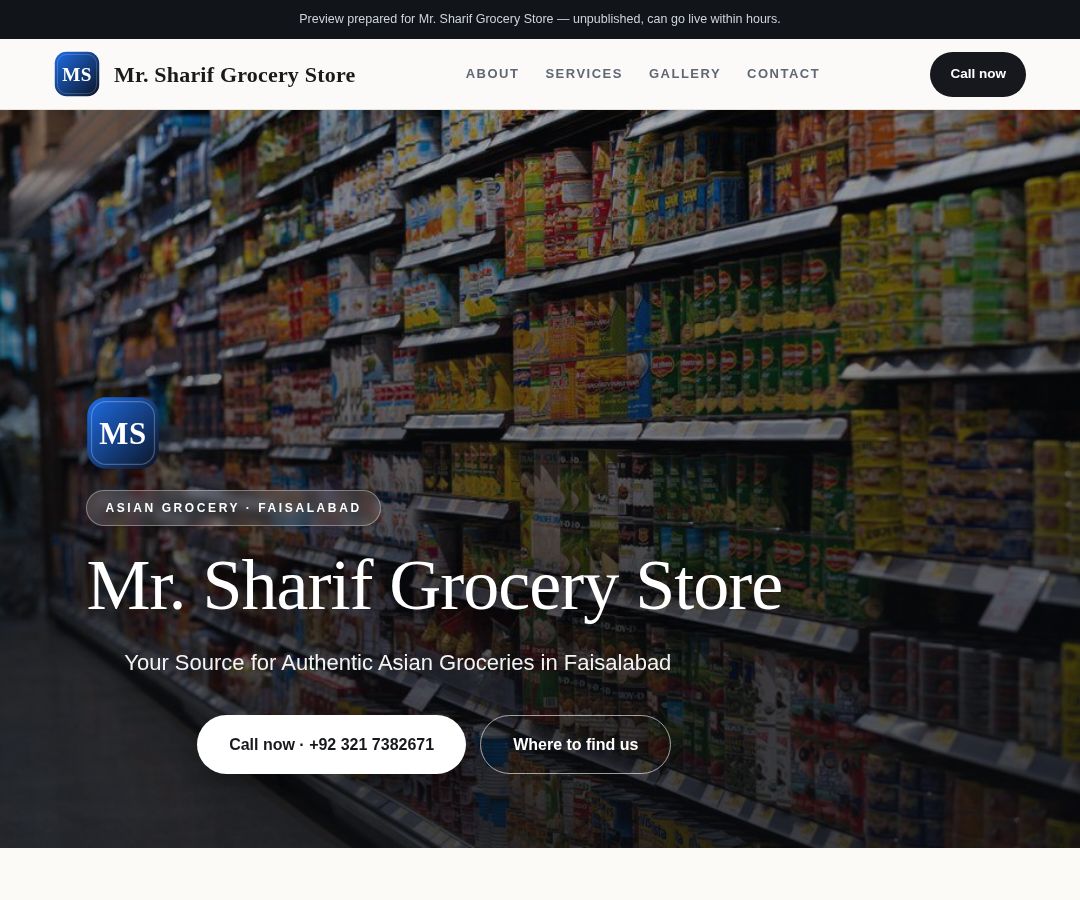 Mr. Sharif Grocery Store