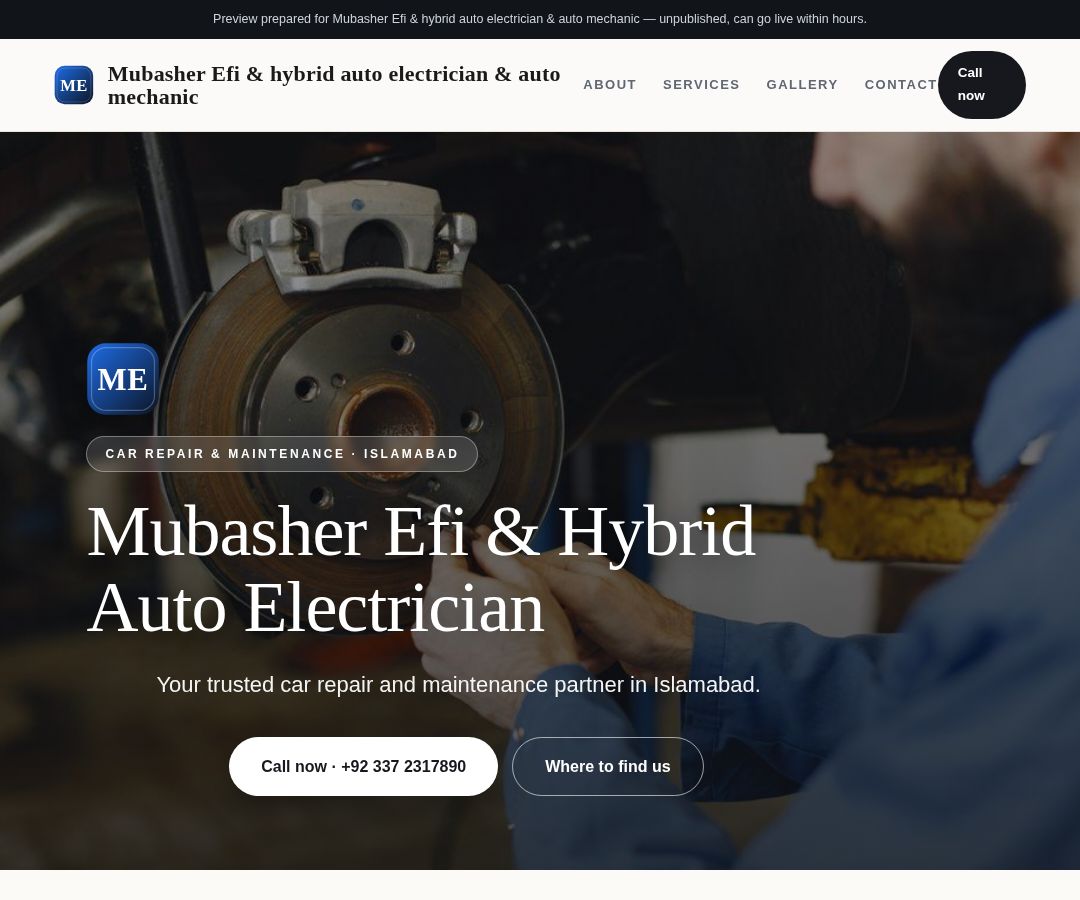 Mubasher Efi & hybrid auto electrician & auto mechanic
