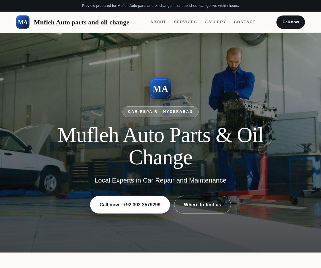 Mufleh Auto parts and oil change