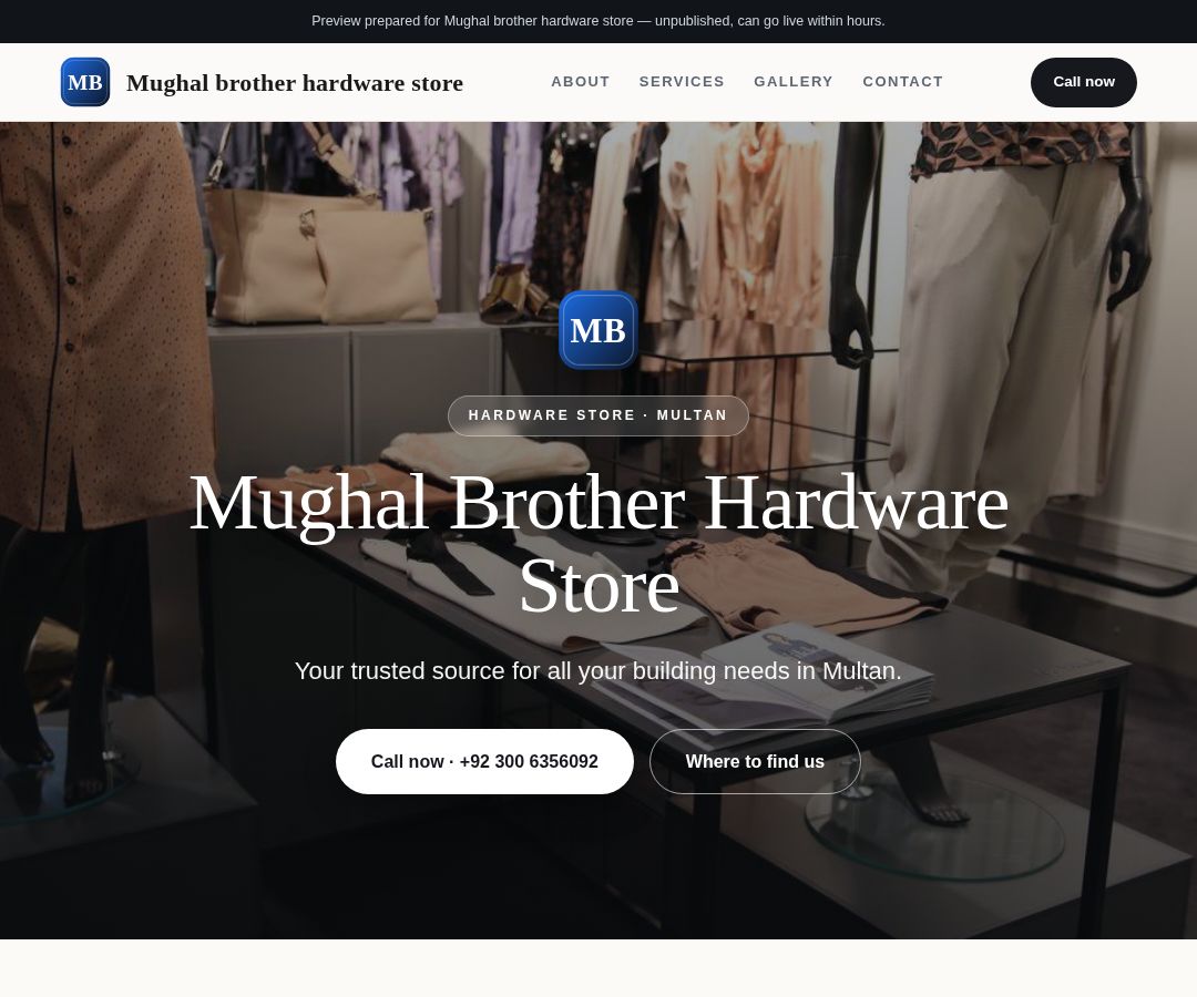 Mughal brother hardware store