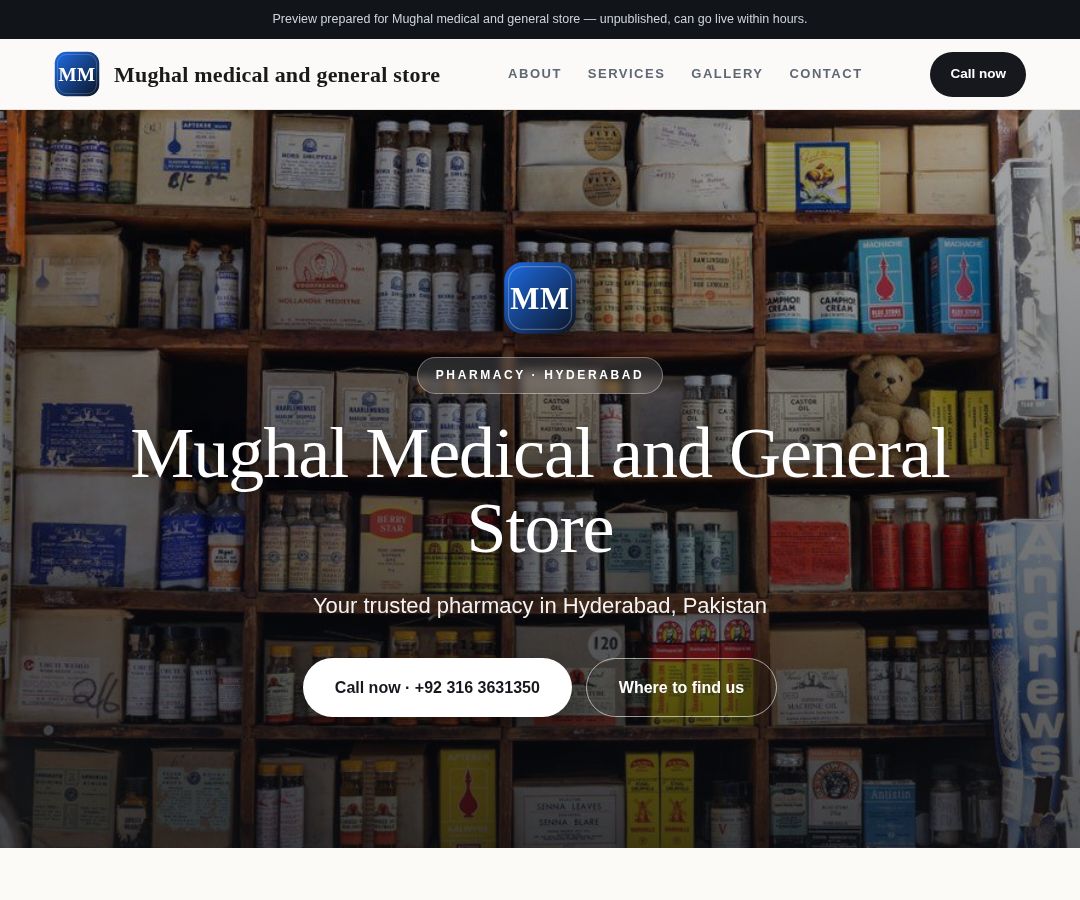 Mughal medical and general store