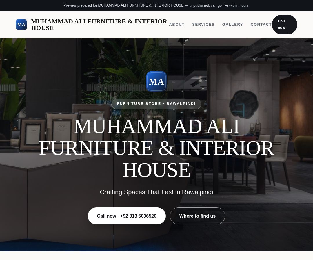 MUHAMMAD ALI FURNITURE & INTERIOR HOUSE