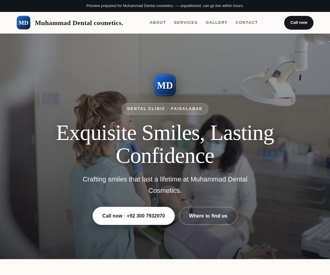 Muhammad Dental cosmetics.