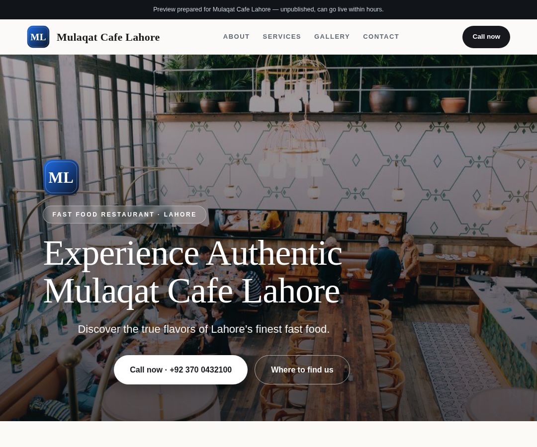 Mulaqat Cafe Lahore