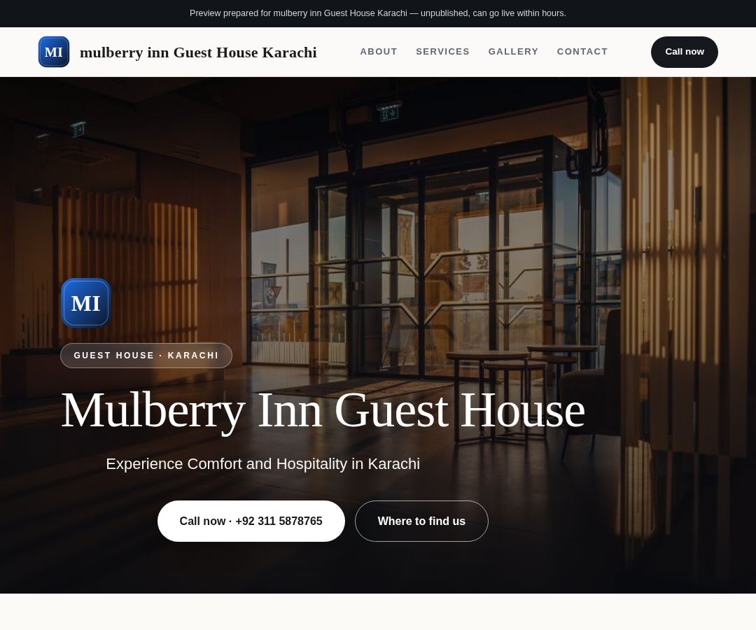 mulberry inn Guest House Karachi