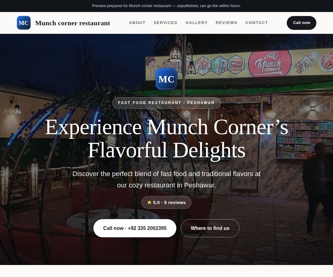 Munch corner restaurant