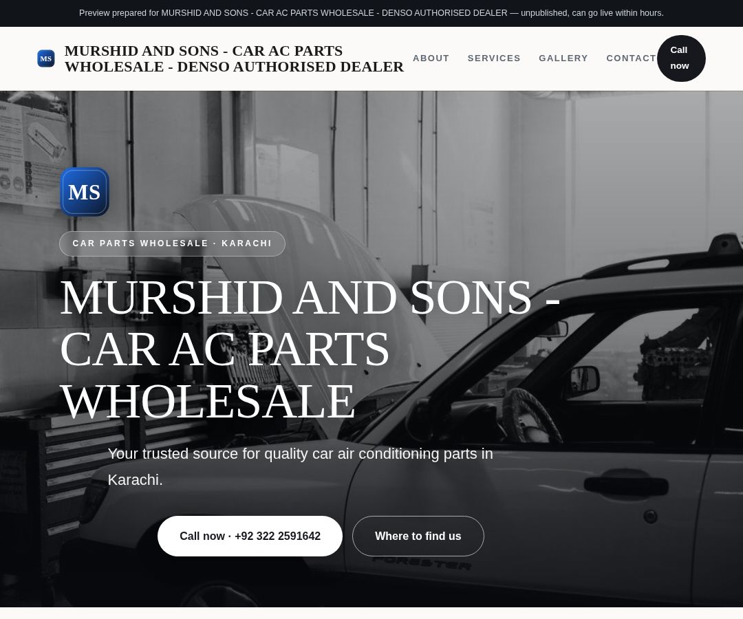 MURSHID AND SONS - CAR AC PARTS WHOLESALE - DENSO AUTHORISED DEALER