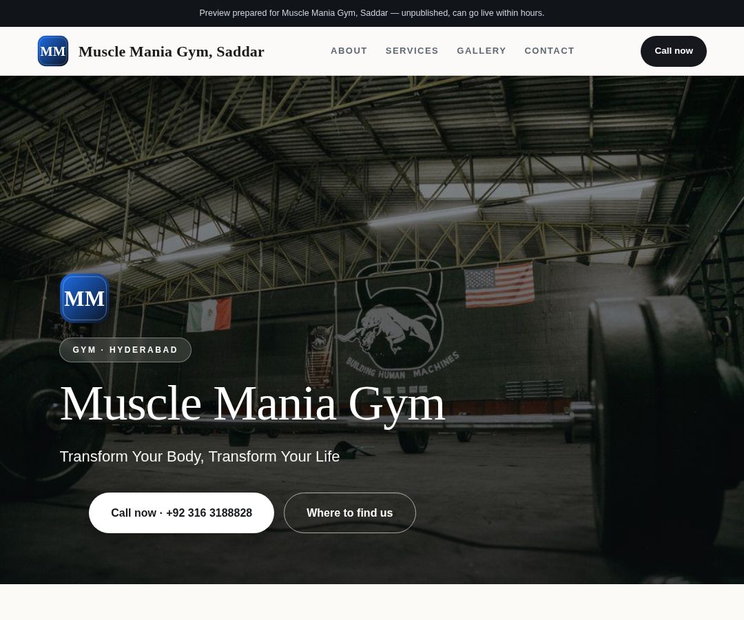 Muscle Mania Gym, Saddar