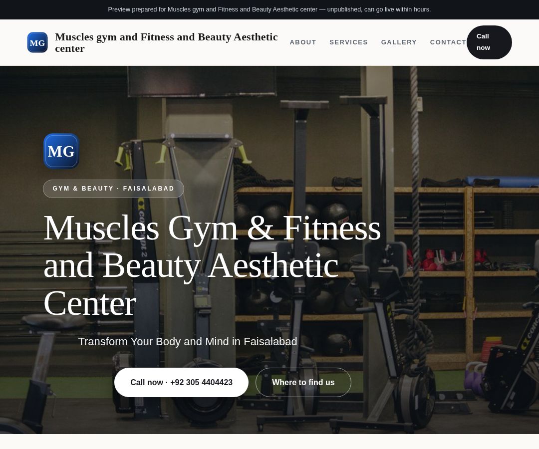 Muscles gym and Fitness and Beauty Aesthetic center