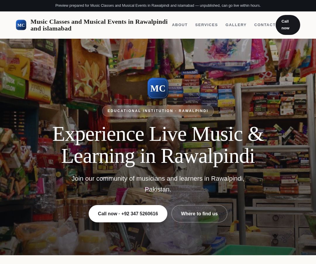 Music Classes and Musical Events in Rawalpindi and islamabad