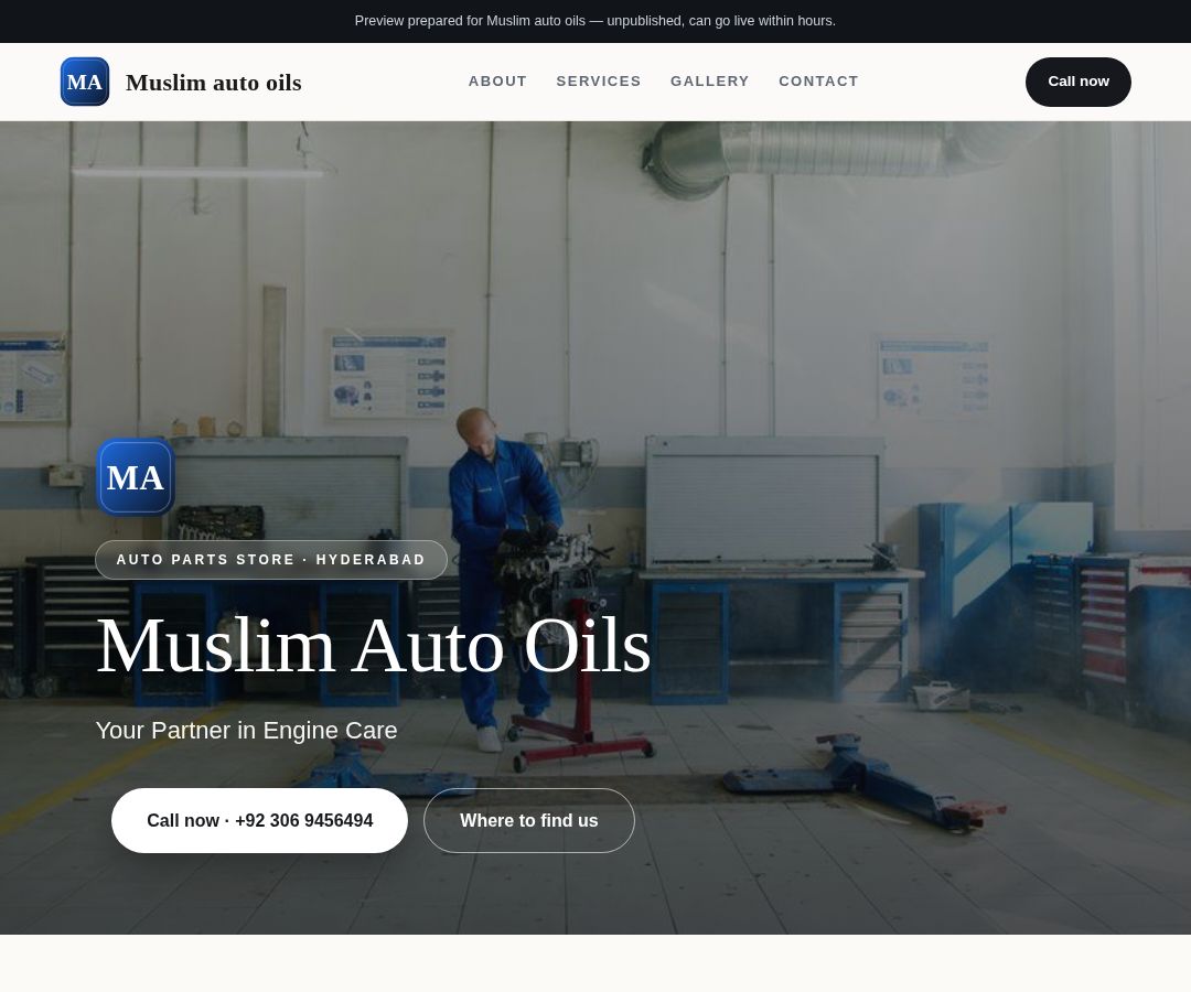 Muslim auto oils