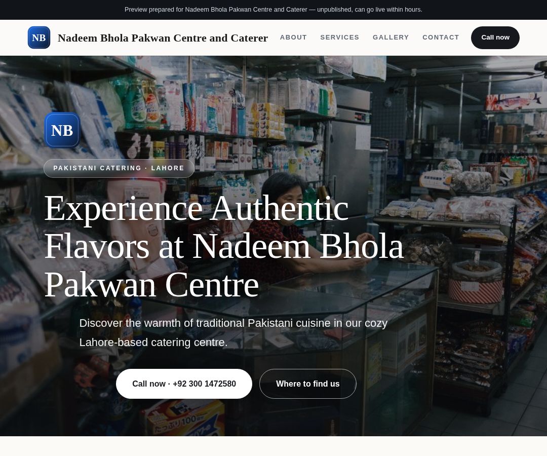 Nadeem Bhola Pakwan Centre and Caterer
