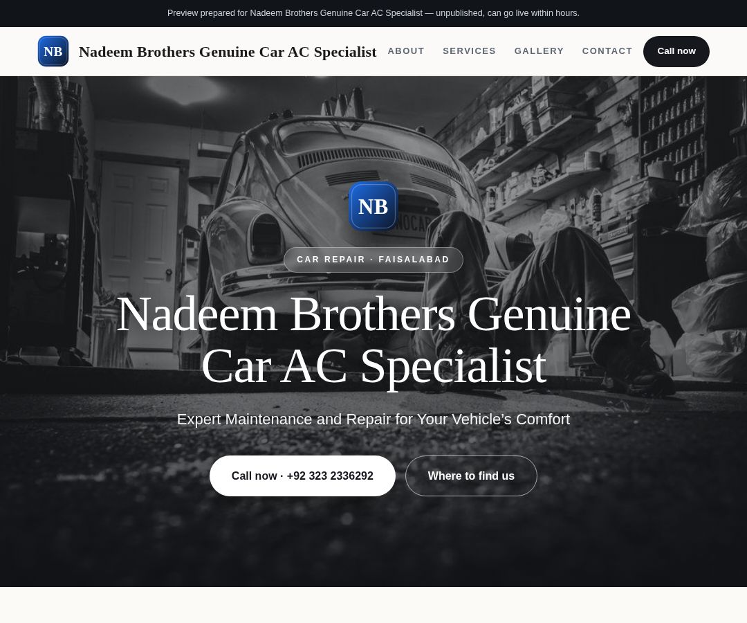 Nadeem Brothers Genuine Car AC Specialist