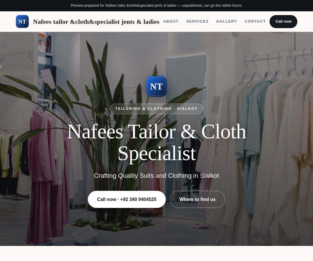 Nafees tailor &cloth&specialist jents & ladies