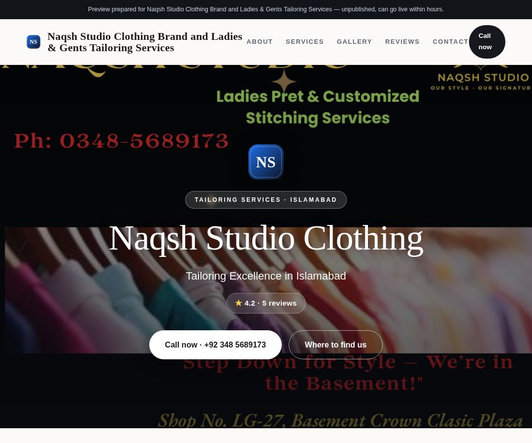 Naqsh Studio Clothing Brand and Ladies & Gents Tailoring Services
