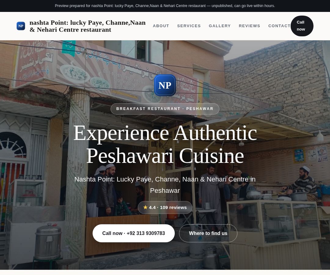 nashta Point: lucky Paye, Channe,Naan & Nehari Centre restaurant