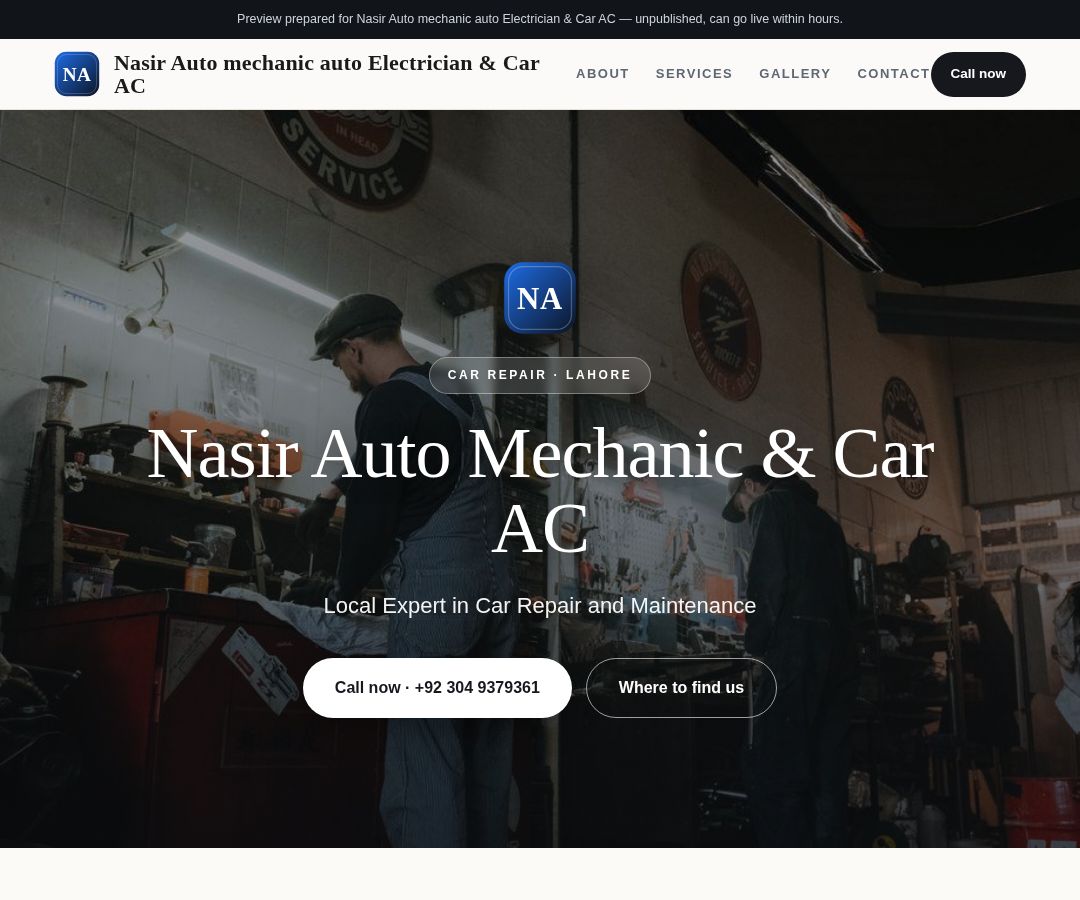 Nasir Auto mechanic auto Electrician & Car AC