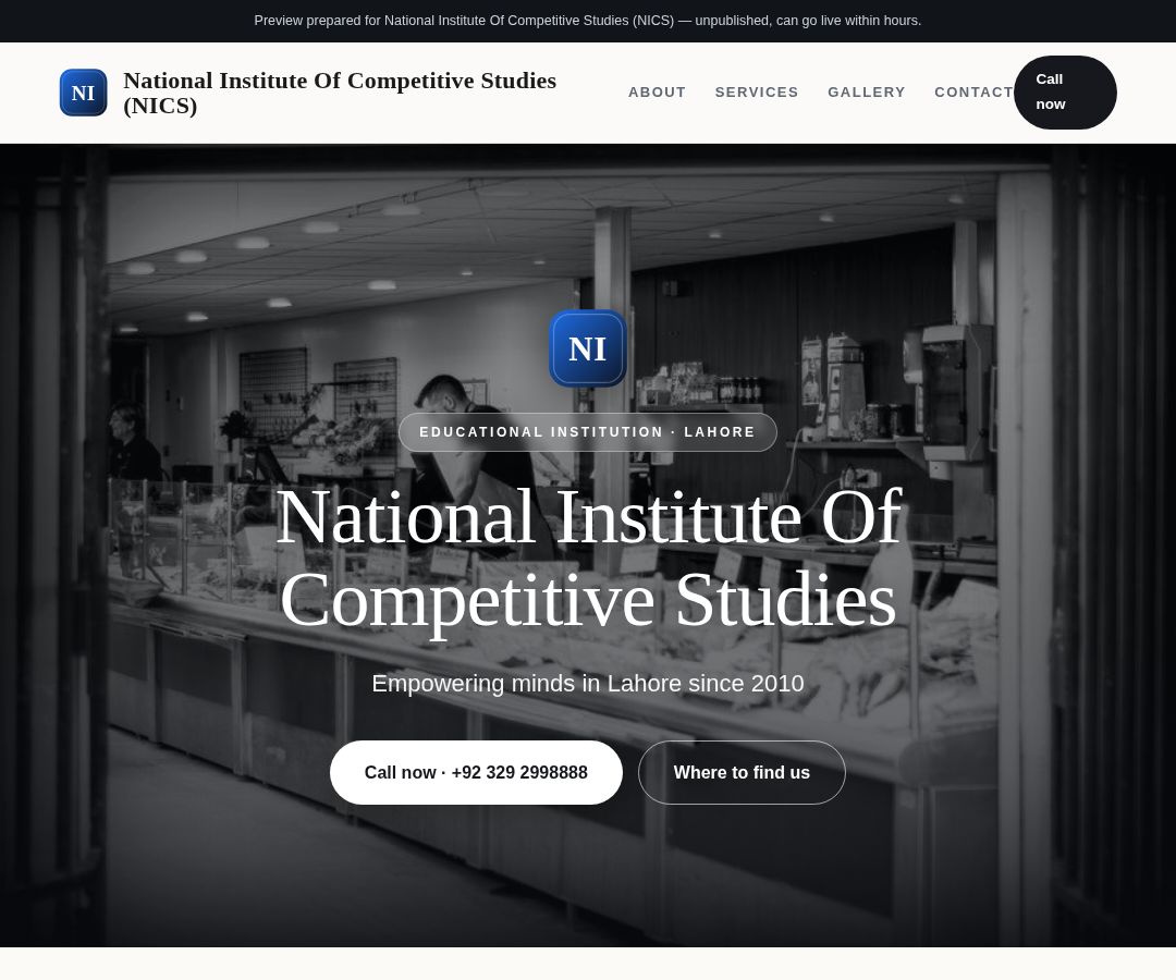 National Institute Of Competitive Studies (NICS)