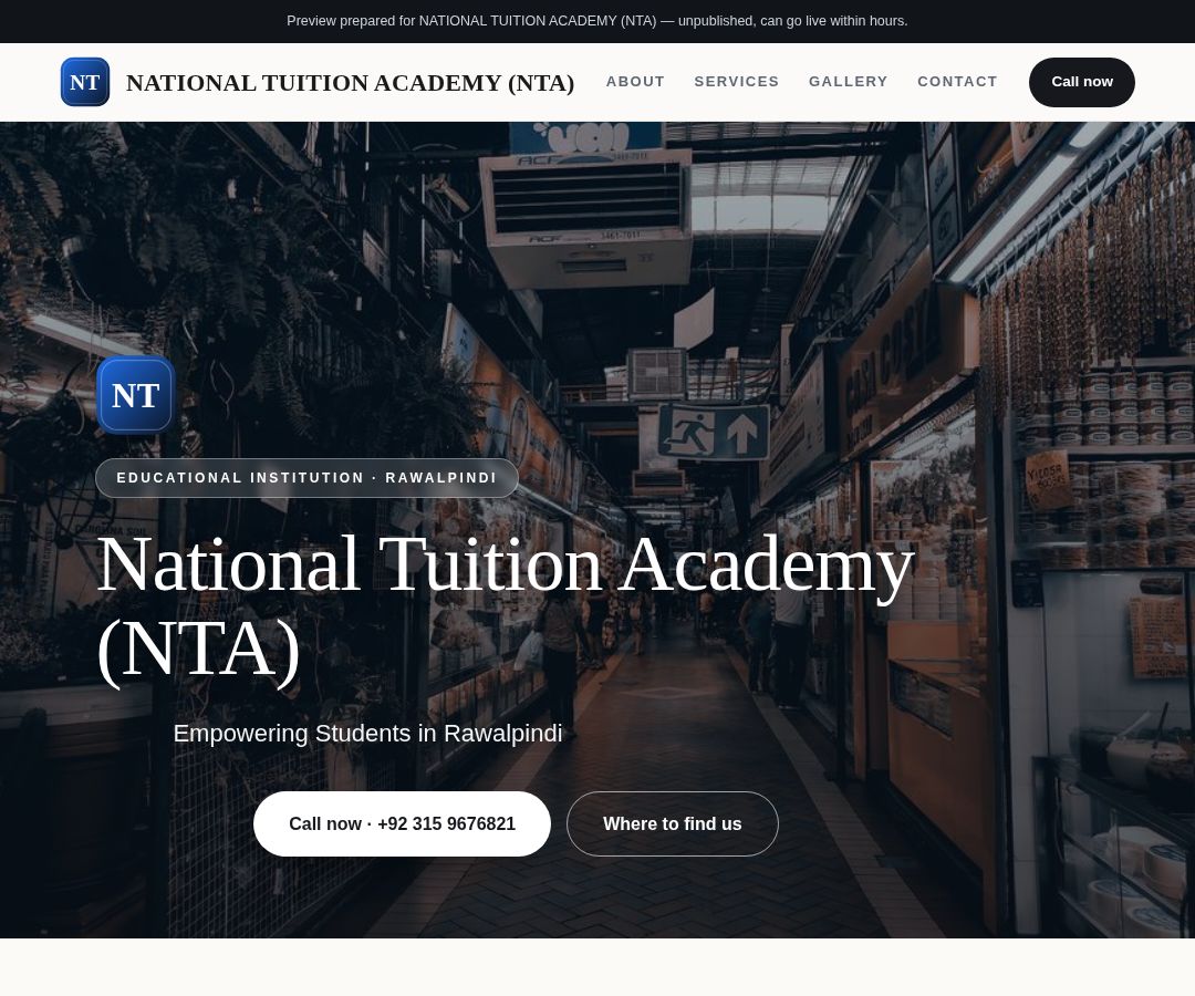 NATIONAL TUITION ACADEMY (NTA)