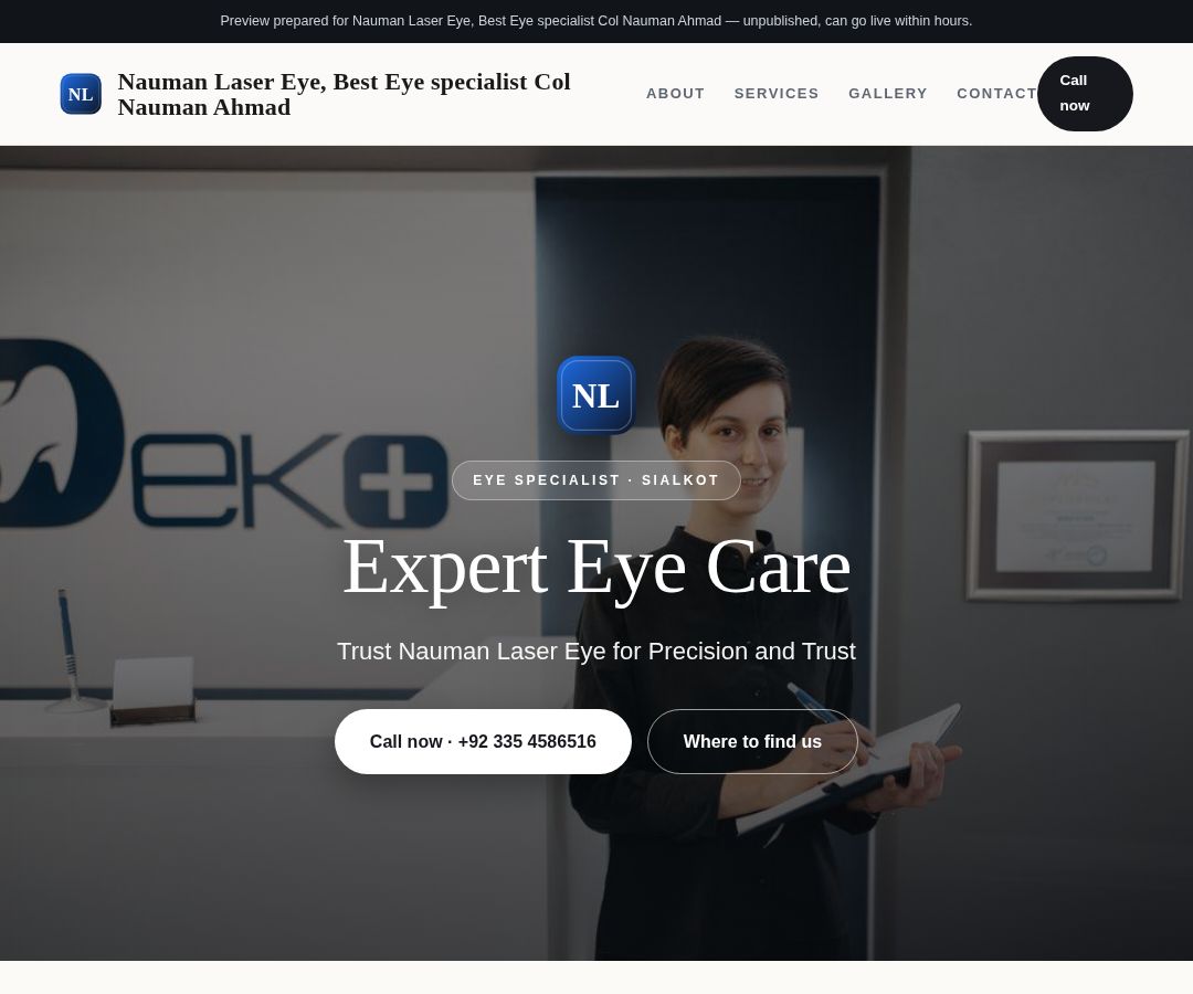 Nauman Laser Eye, Best Eye specialist Col Nauman Ahmad