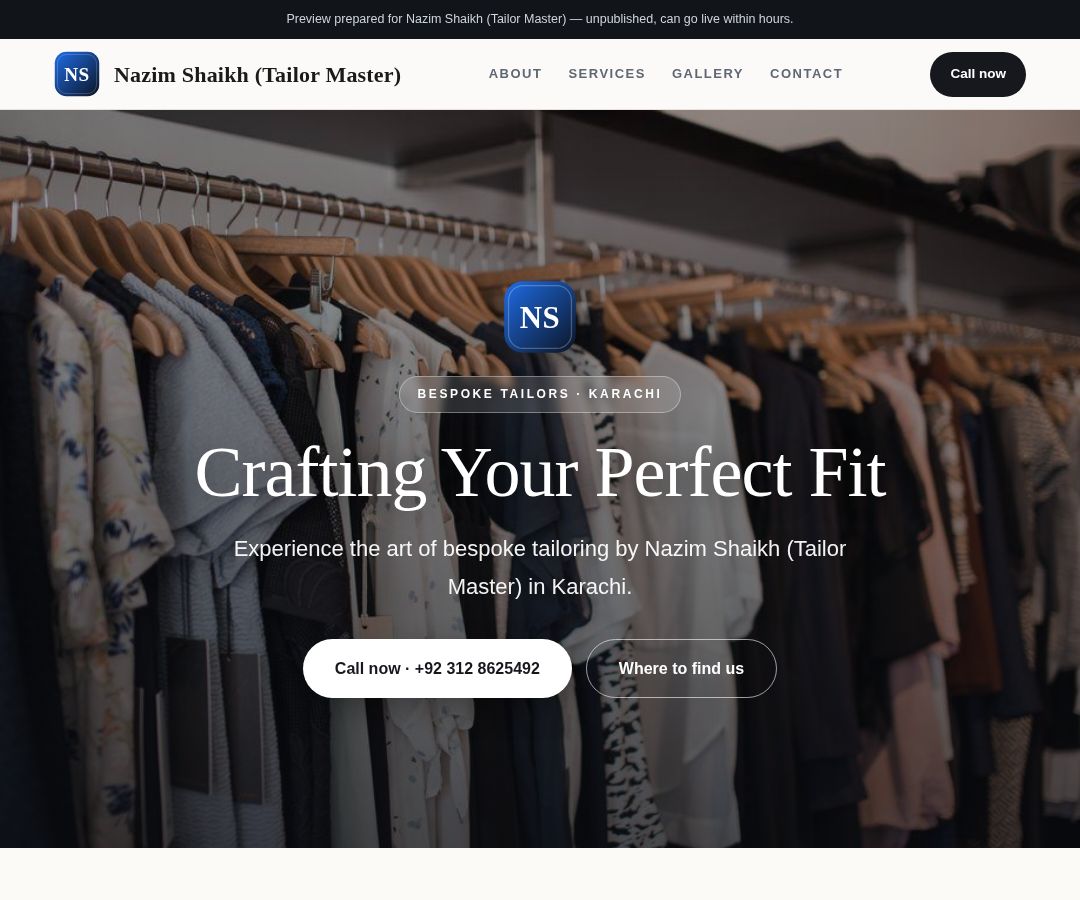 Nazim Shaikh (Tailor Master)