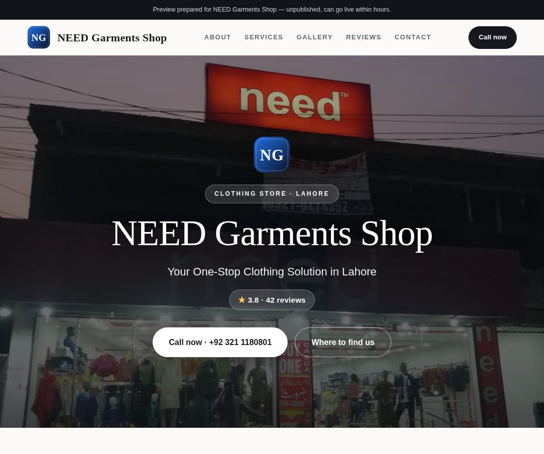 NEED Garments Shop