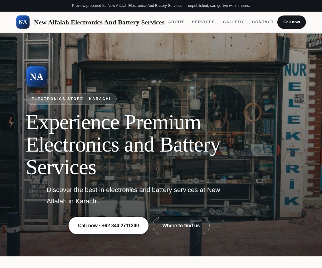 New Alfalah Electronics And Battery Services