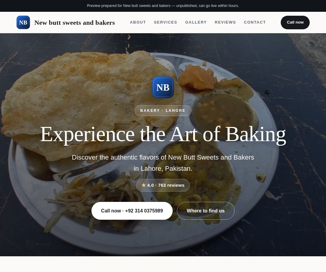 New butt sweets and bakers