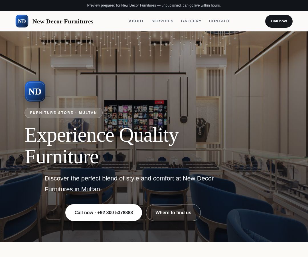 New Decor Furnitures