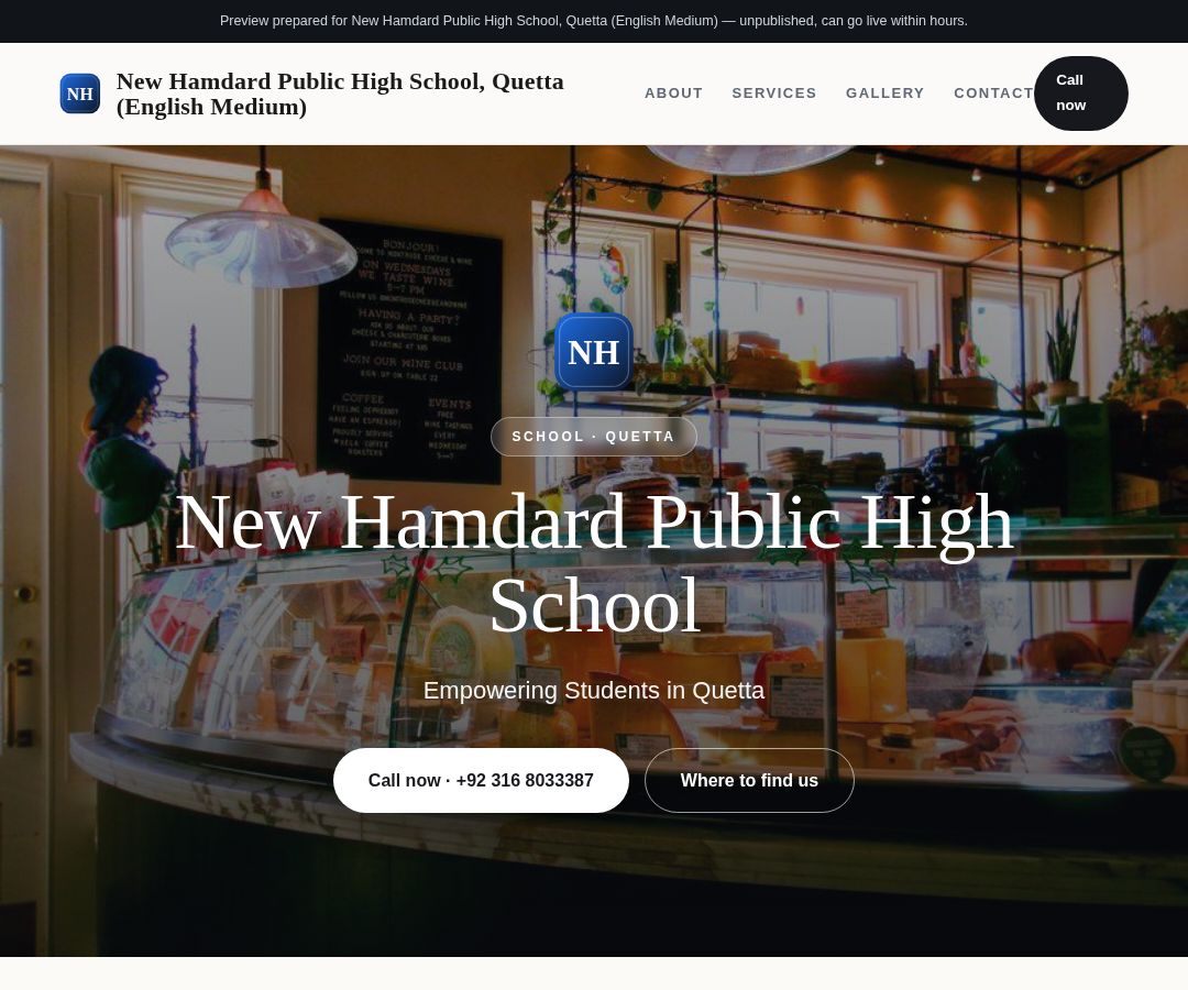 New Hamdard Public High School, Quetta (English Medium)