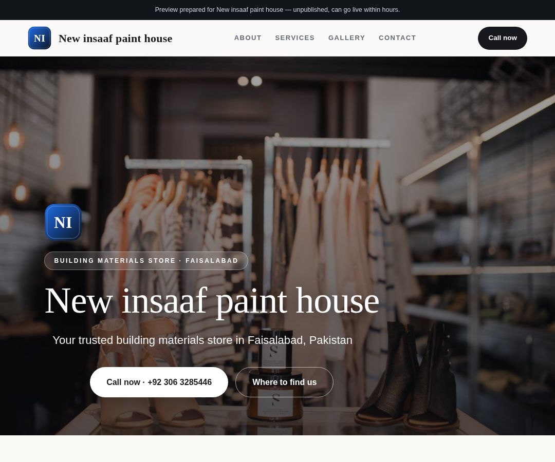 New insaaf paint house