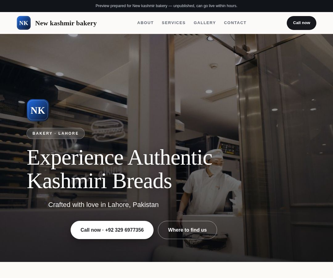 New kashmir bakery