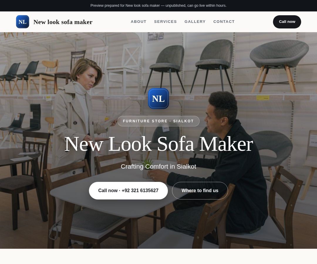 New look sofa maker