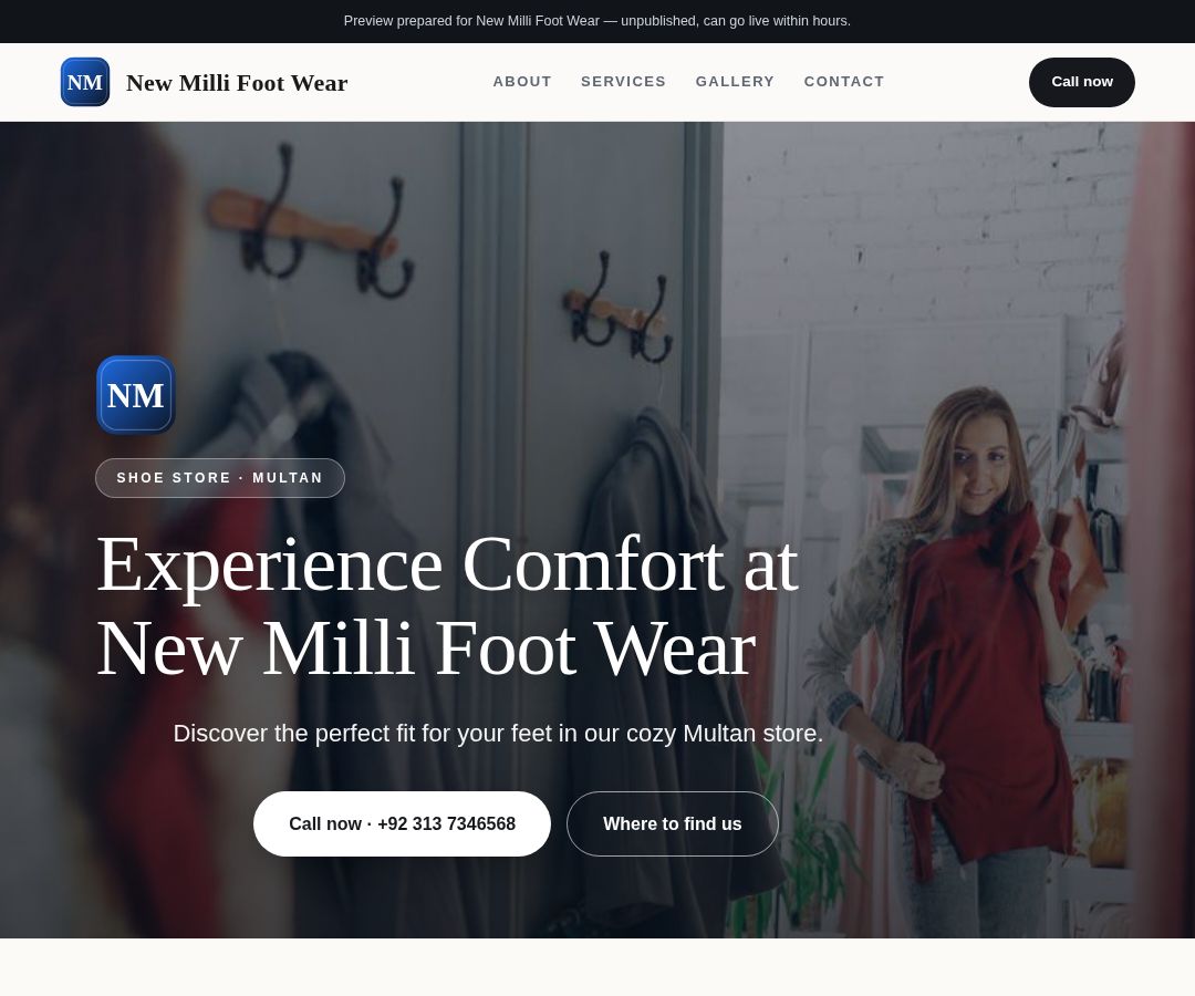 New Milli Foot Wear