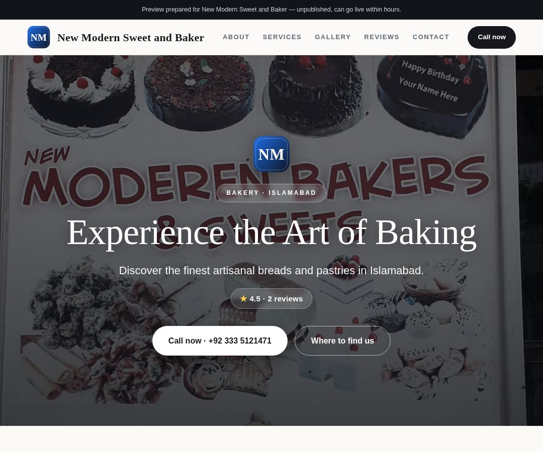 New Modern Sweet and Baker